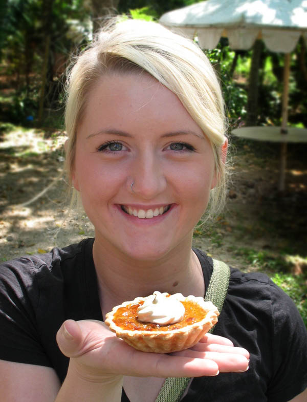 Ashley and Pie Ashley Drake with her Sweet Kalabasa Pie Creation