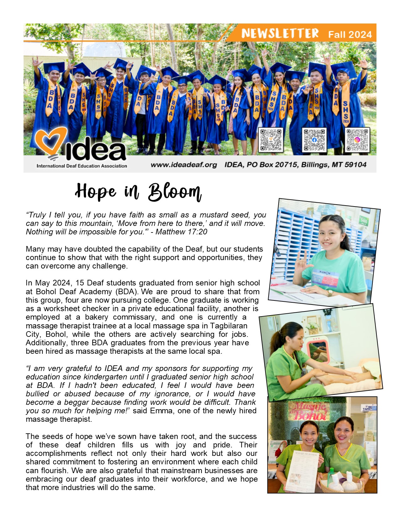 Idea newsletter fall 2024 page 1