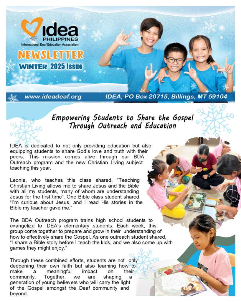 Idea newsletter winter 1 2025